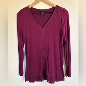 White House Black Market boysenberry color long sleeve top, size XS